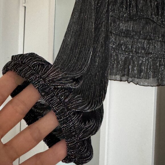 Melrose and market metalic semi-sheer blouse, size US 2 - Picture 4 of 7